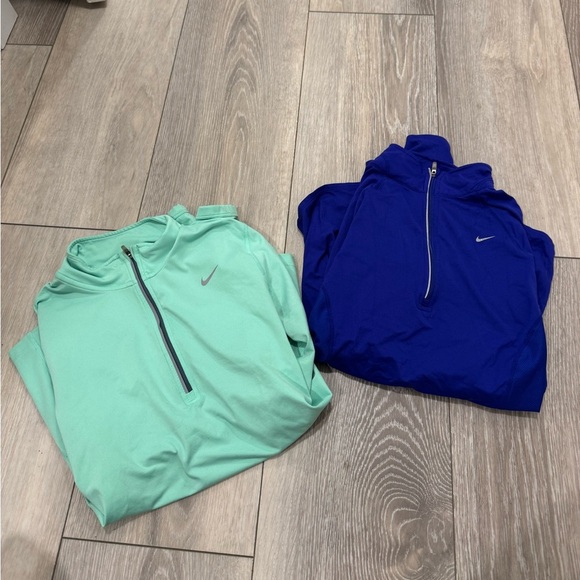 Nike Tops - Nike running 1/4 zip bundle mint green and purple size M